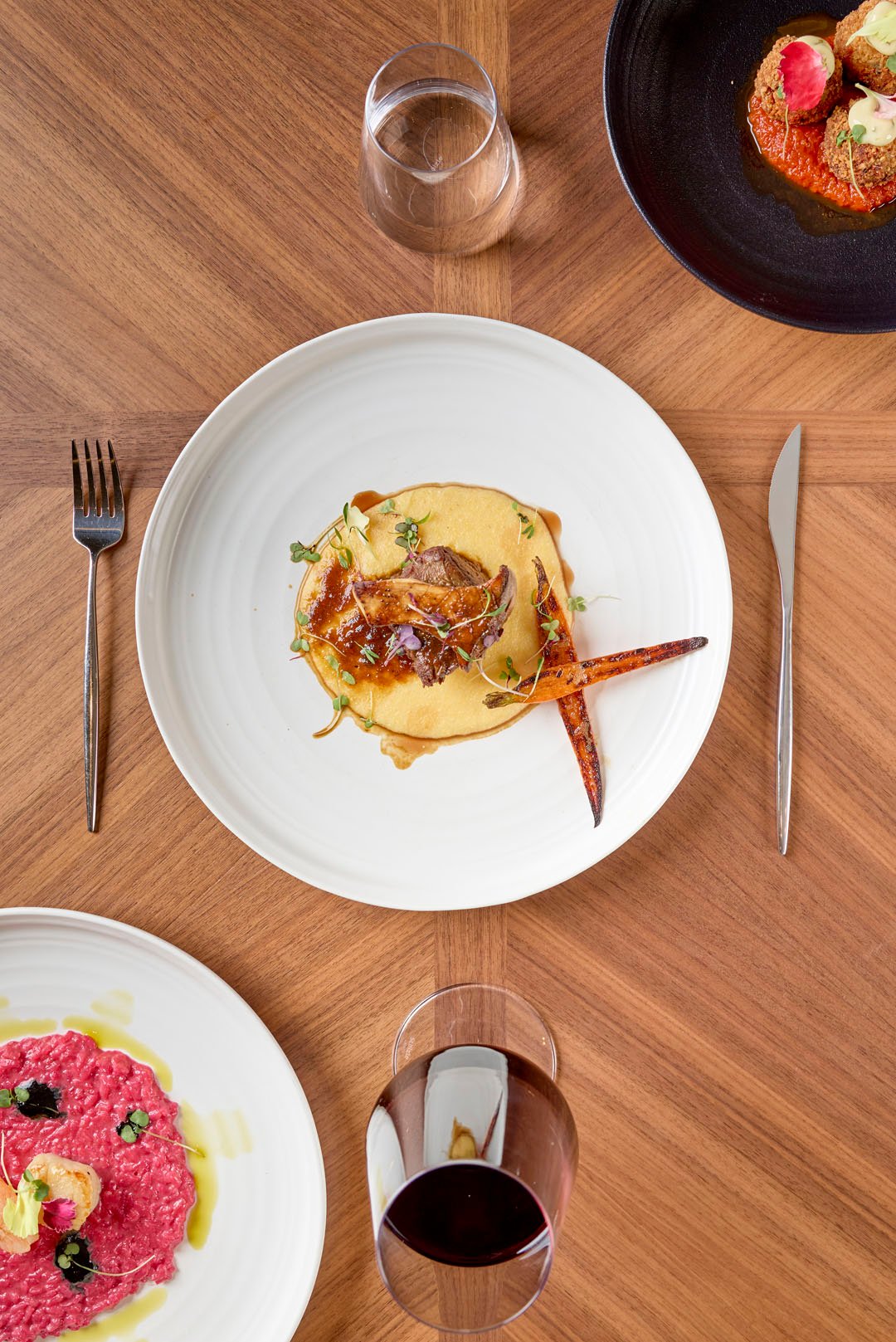 A beautiful carrot and polenta dish at Tula