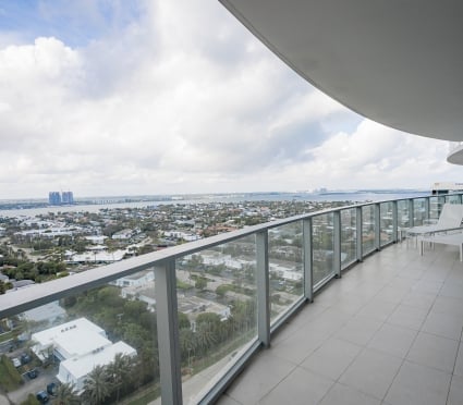 Balcony views of Riviera Beach, Florida in an intracoastal View Wellness Residence at the Amrit Ocean Resort