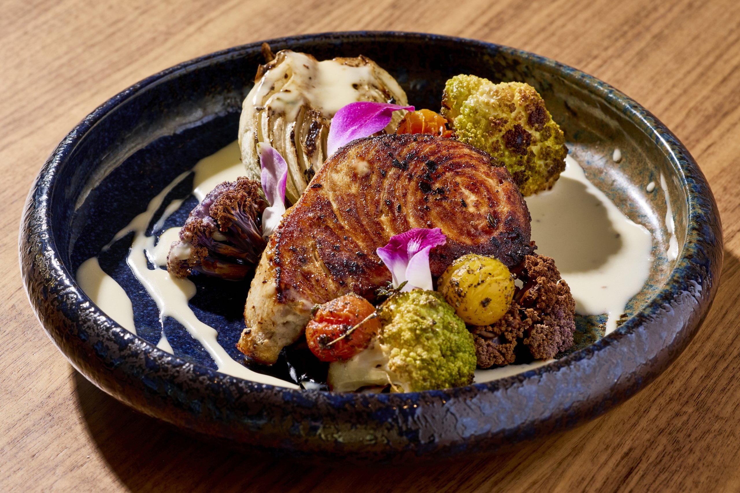 Fish and colourful cauliflower at LALA
