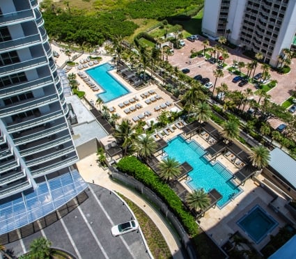 Exterior of Amrit Ocean Resort and a pool area