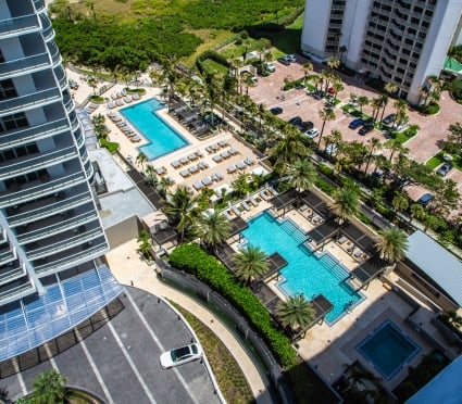 Exterior of Amrit Ocean Resort and a pool area