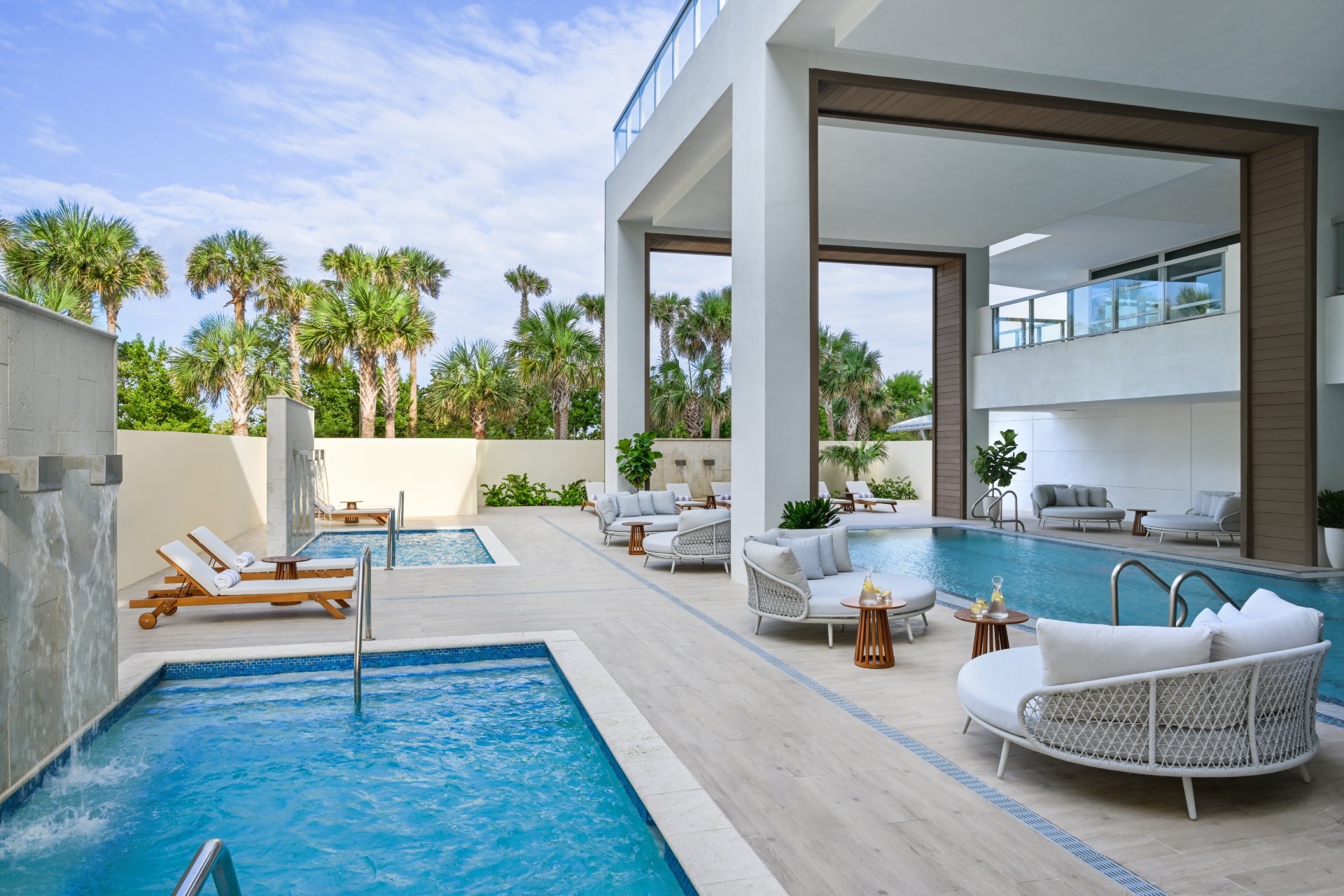 A few pools and lounge areas at Amrit Ocean Resort