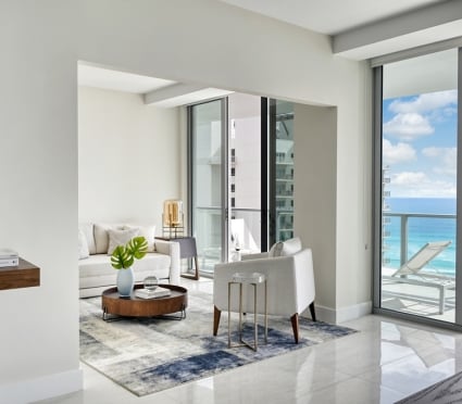 Living room at Ocean View Wellness residence of Amrit Ocean resort