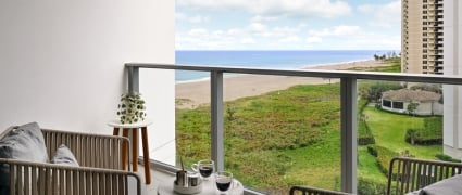Balcony of Ocean View king at Amrit Ocean Resort located at Singer Island, Riviera Beach Florida
