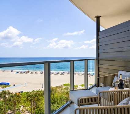 Balcony of Ocean view two doubles at Amrit Ocean resort located at Singer Island, Riviera Beach Florida