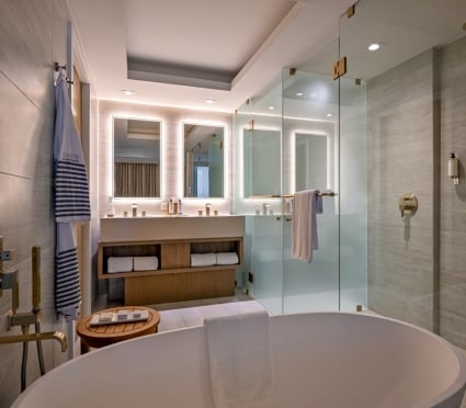 king bath of Ocean view two doubles at Amrit Ocean resort located at Singer Island, Riviera Beach Florida