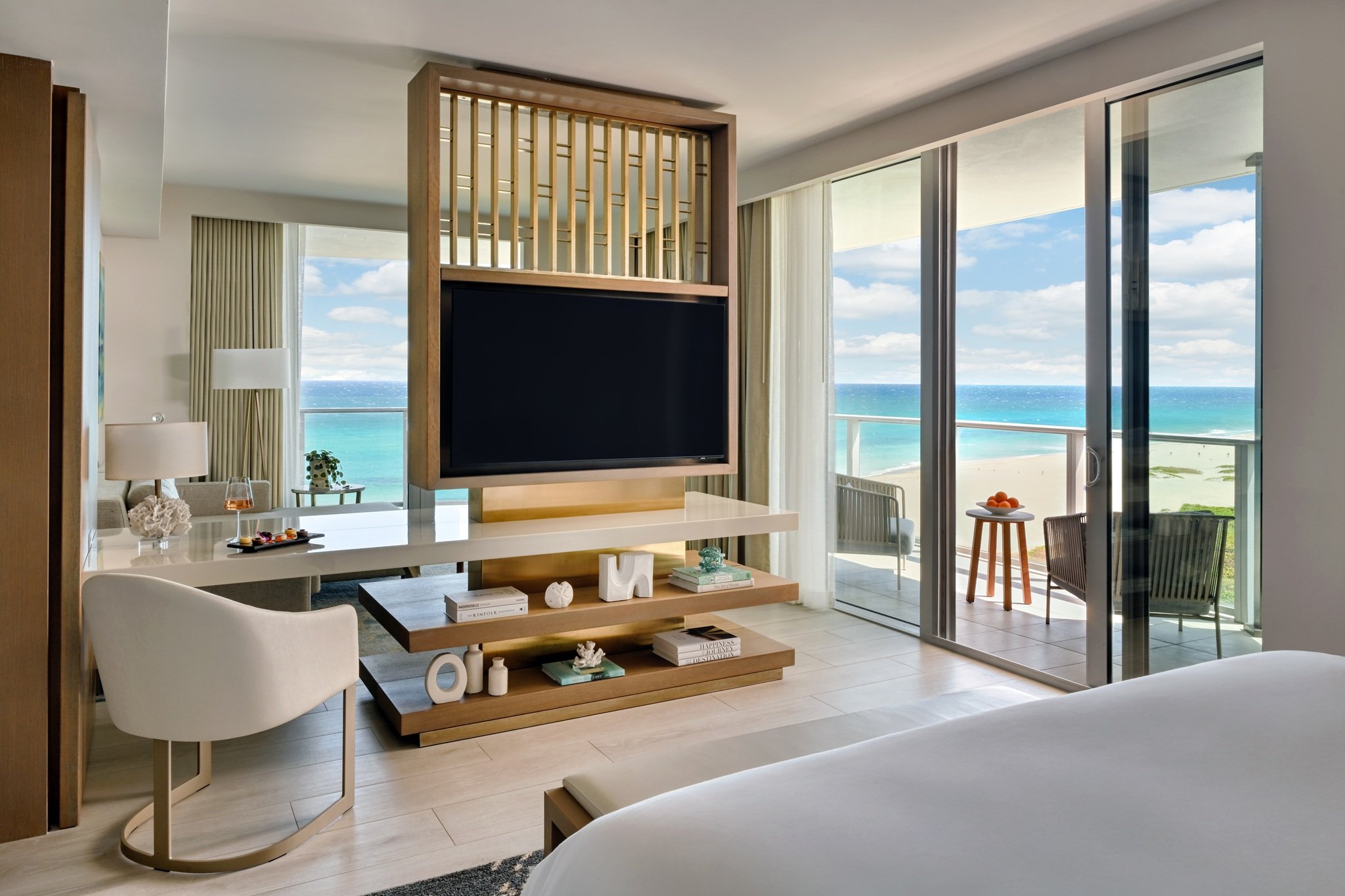 Luxurious guest room of Amrit ocean resort with breathtaking ocean views