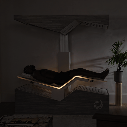 Futuristic Ammortal Chamber at Amrit Ocean Resort on Singer Island, designed for advanced wellness and longevity therapy in a tranquil spa setting