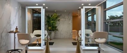 Elegant hair and nail salon offering premium beauty services at Amrit Ocean Resort