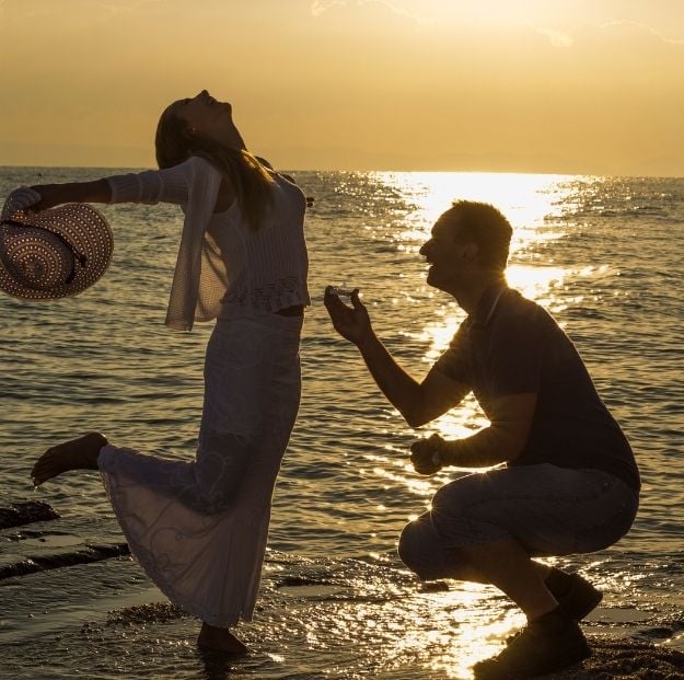 Perfect proposal on beach at Amrit Ocean Resort