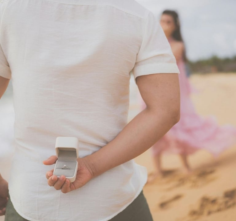 Setup a proposal of a lifetime on the beach at Amrit Oceanfront resort