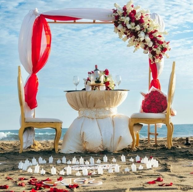 Grand proposal setup at Oceanfront | Amrit Ocean Resort