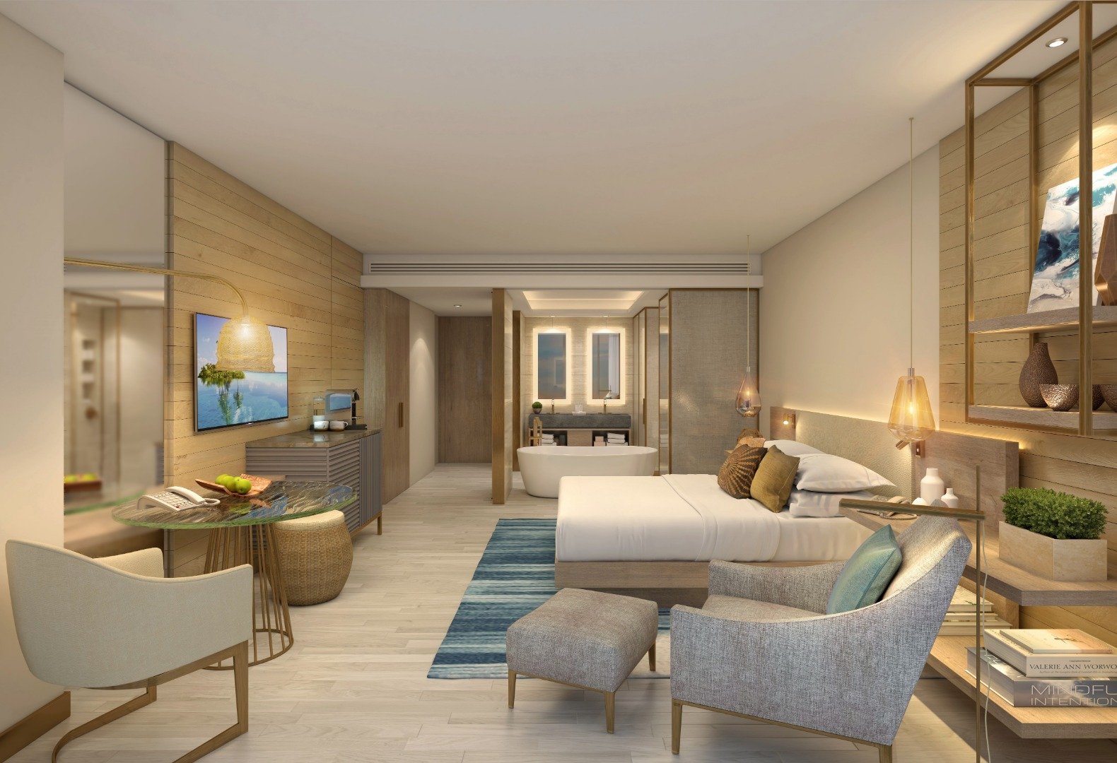 Bedroom of penthouse at Amrit ocean resort