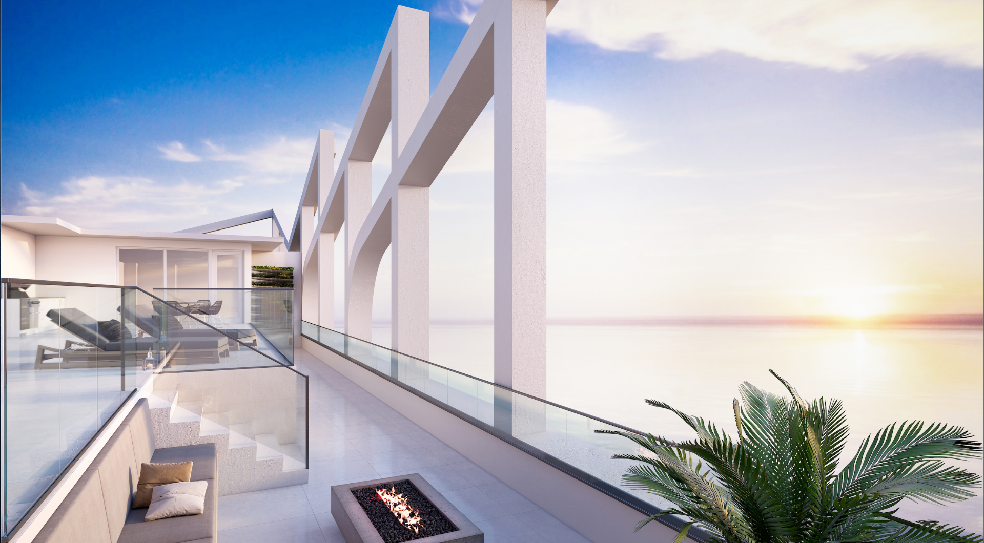 Private terrace of penthouse at Amrit ocean resort