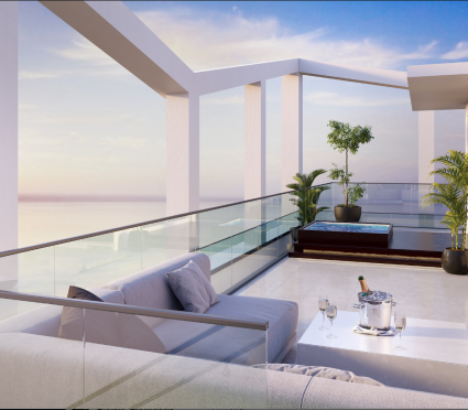 Private terrace of penthouse at Amrit ocean resort