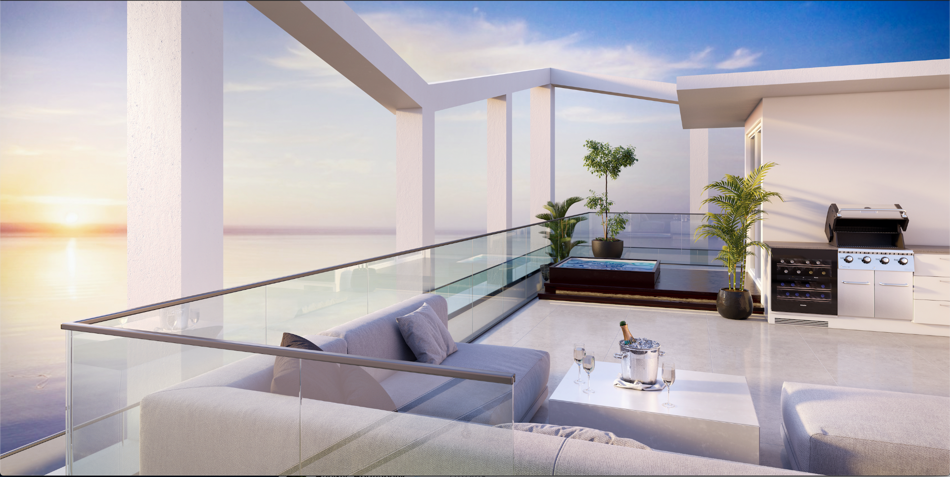 Private terrace of penthouse at Amrit ocean resort