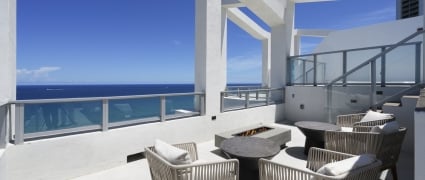 Penthouse terrace at Amrit ocean Resort In Singer Island